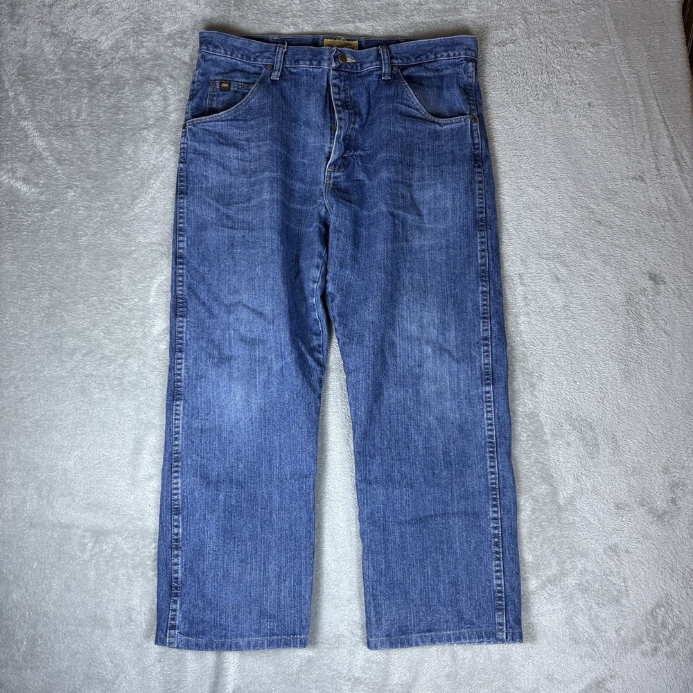 Wrangler 20X Mens 36x30 (Fits 36x28) Relaxed Straight Cowboy Style 23 Blue Jeans
